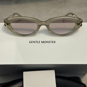 Gentle Monster Clear Gray Slim Oval Sunglasses Lightweight Minimal